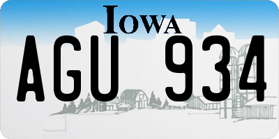 IA license plate AGU934