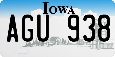 IA license plate AGU938