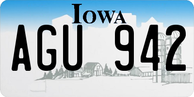 IA license plate AGU942