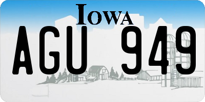 IA license plate AGU949