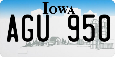 IA license plate AGU950
