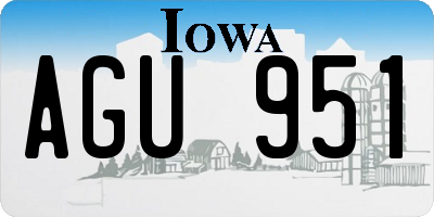 IA license plate AGU951