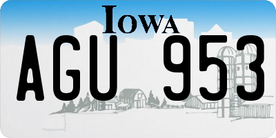 IA license plate AGU953