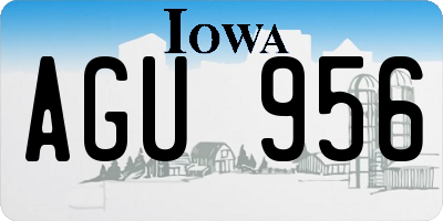 IA license plate AGU956