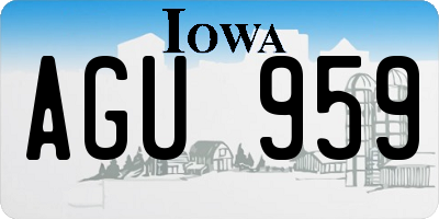 IA license plate AGU959