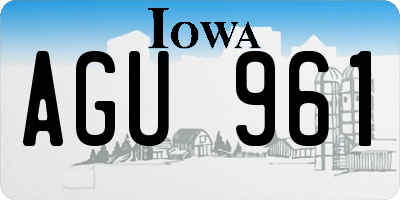 IA license plate AGU961