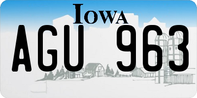 IA license plate AGU963
