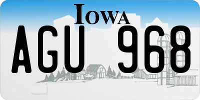IA license plate AGU968