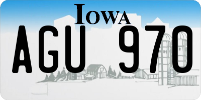 IA license plate AGU970