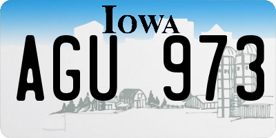IA license plate AGU973