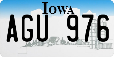 IA license plate AGU976
