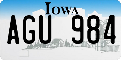 IA license plate AGU984