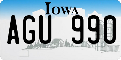 IA license plate AGU990