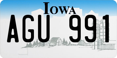 IA license plate AGU991
