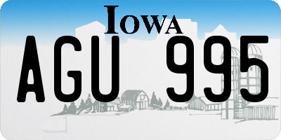 IA license plate AGU995