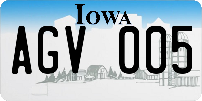 IA license plate AGV005