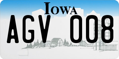 IA license plate AGV008