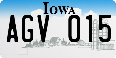 IA license plate AGV015
