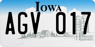 IA license plate AGV017