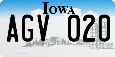IA license plate AGV020