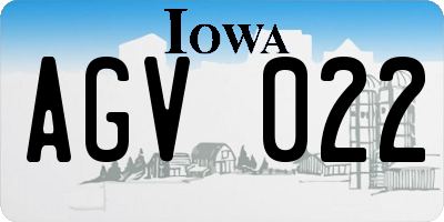 IA license plate AGV022