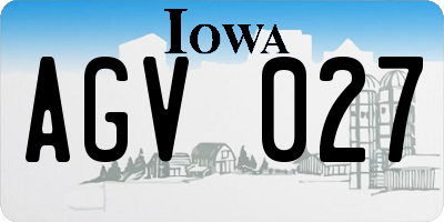 IA license plate AGV027