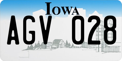 IA license plate AGV028