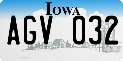 IA license plate AGV032