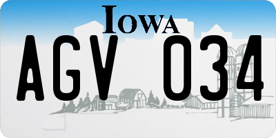 IA license plate AGV034