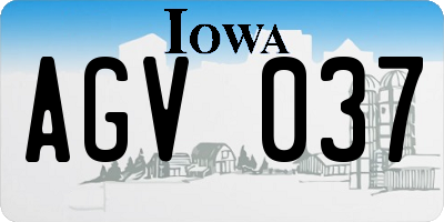 IA license plate AGV037