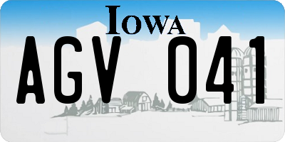 IA license plate AGV041