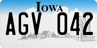 IA license plate AGV042