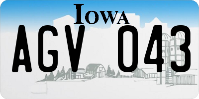 IA license plate AGV043