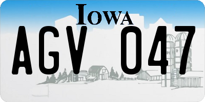 IA license plate AGV047