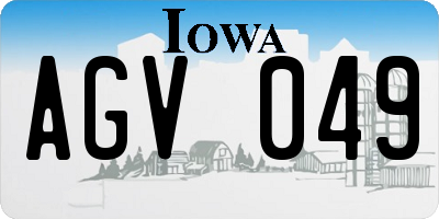 IA license plate AGV049