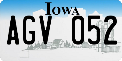 IA license plate AGV052