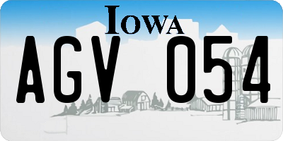 IA license plate AGV054