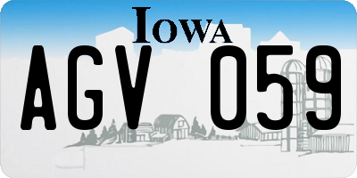IA license plate AGV059