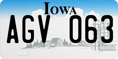 IA license plate AGV063