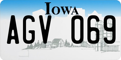 IA license plate AGV069