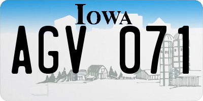 IA license plate AGV071