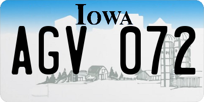 IA license plate AGV072