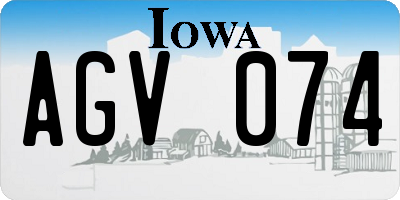 IA license plate AGV074
