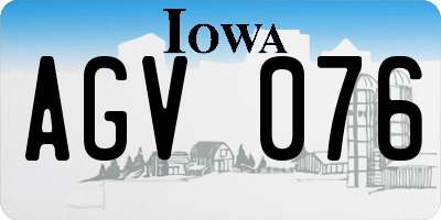 IA license plate AGV076