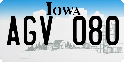 IA license plate AGV080
