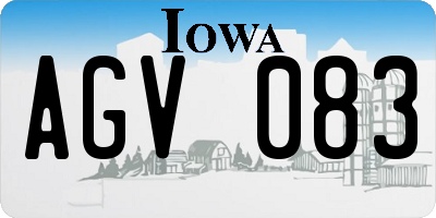 IA license plate AGV083