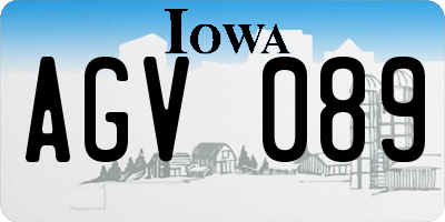 IA license plate AGV089
