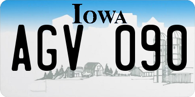 IA license plate AGV090
