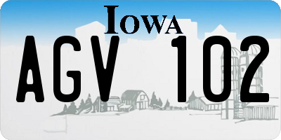 IA license plate AGV102