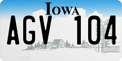 IA license plate AGV104